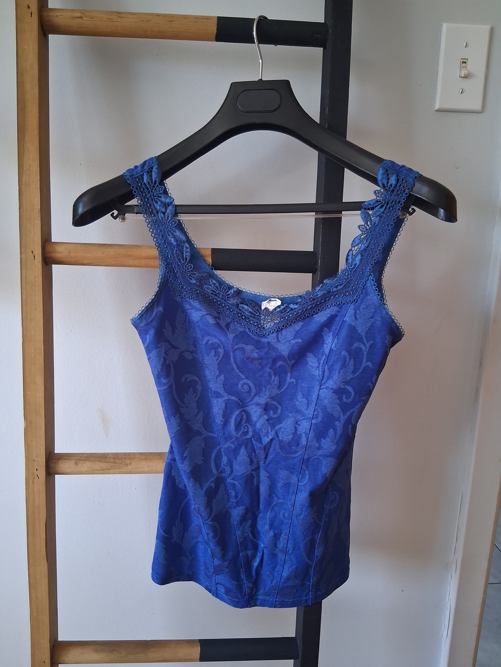 Arianne Blue Lace-Trim Camisole